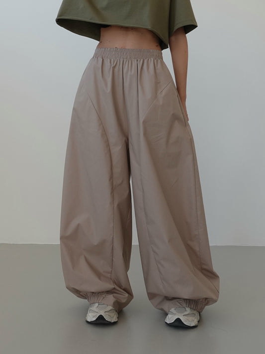 PANTALONI BAGGY BALLOON IN COTONE - SABBIA CNZ21