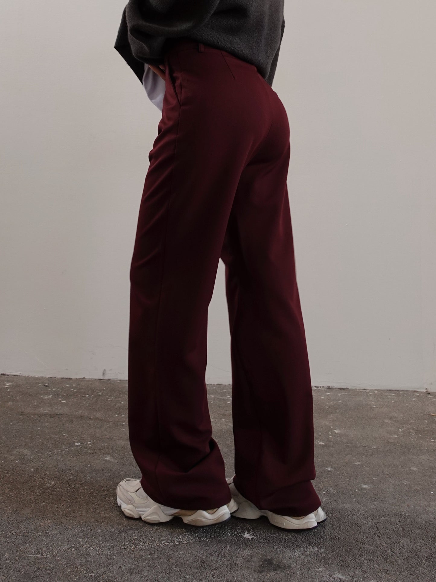 PANTALONI WIDE LEG - BURGUNDY 10035