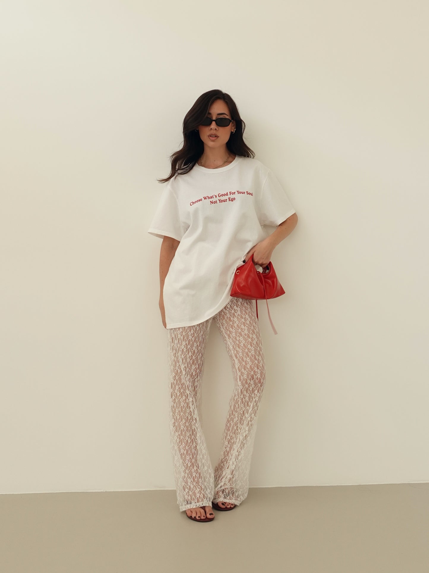 PANTALONI VELATI IN PIZZO - BIANCO 7248