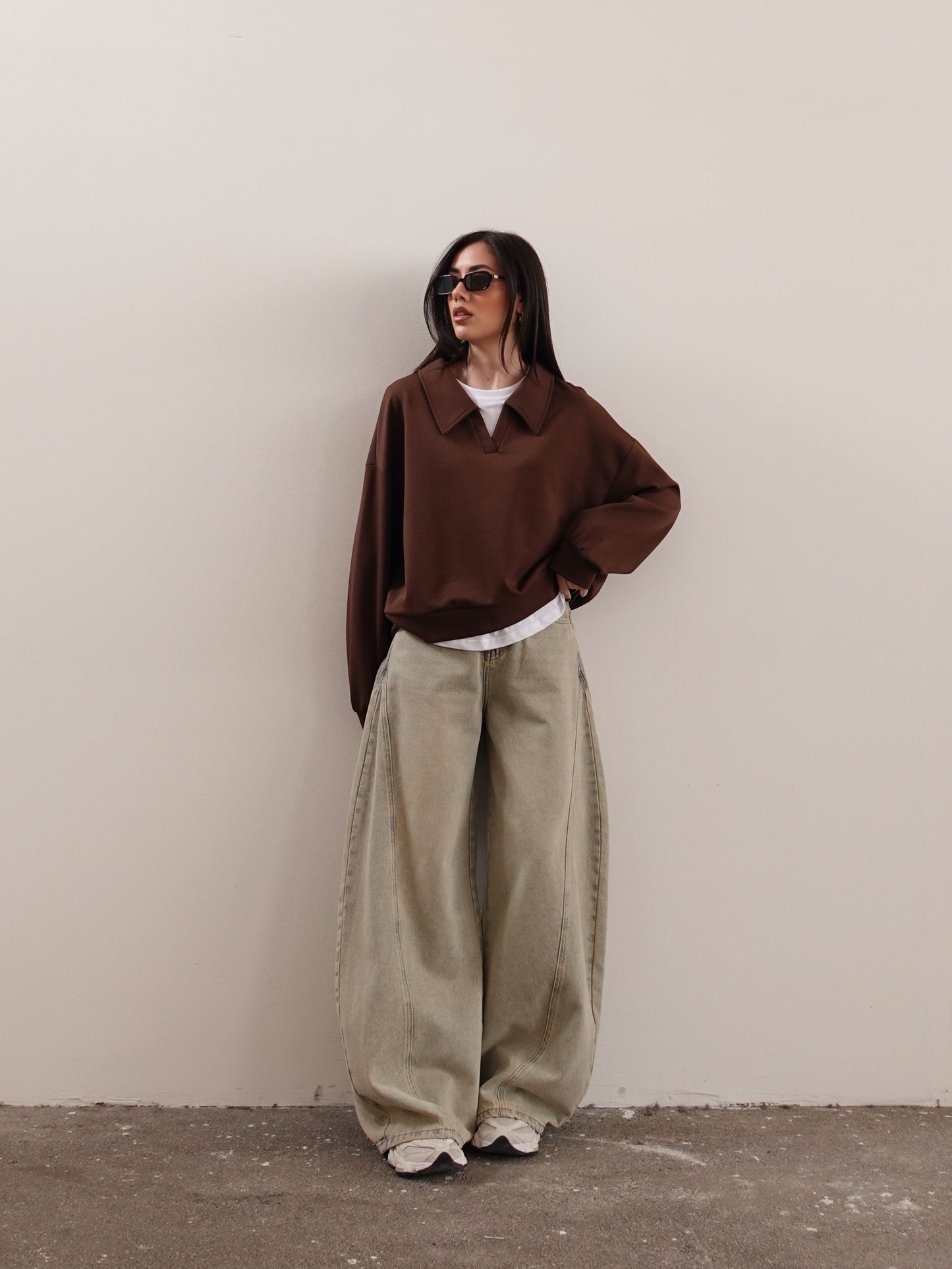 JEANS BARREL SABBIATO - BEIGE 5146