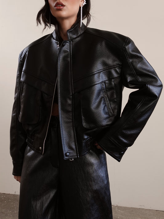 BIKER IN ECOPELLE - NERO 2202