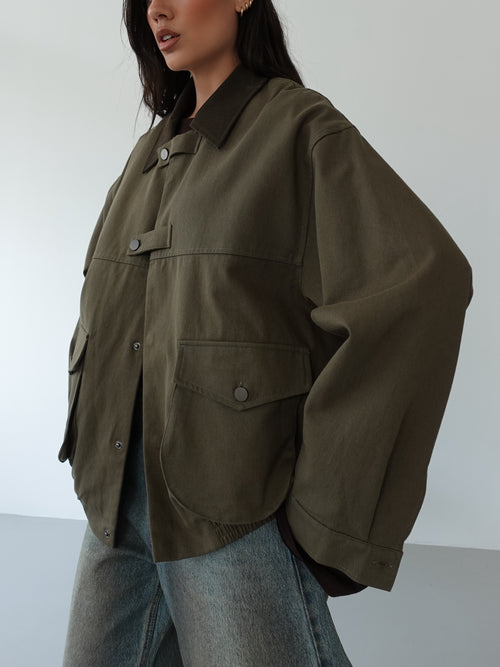 GIACCA HUNTING IN COTONE - VERDE N20291