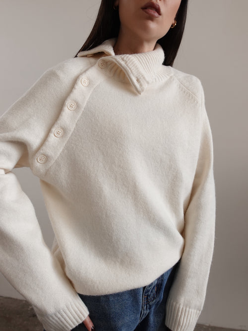 MAGLIONE COLLO ALTO CON BOTTONI (+ COLORI) 87736
