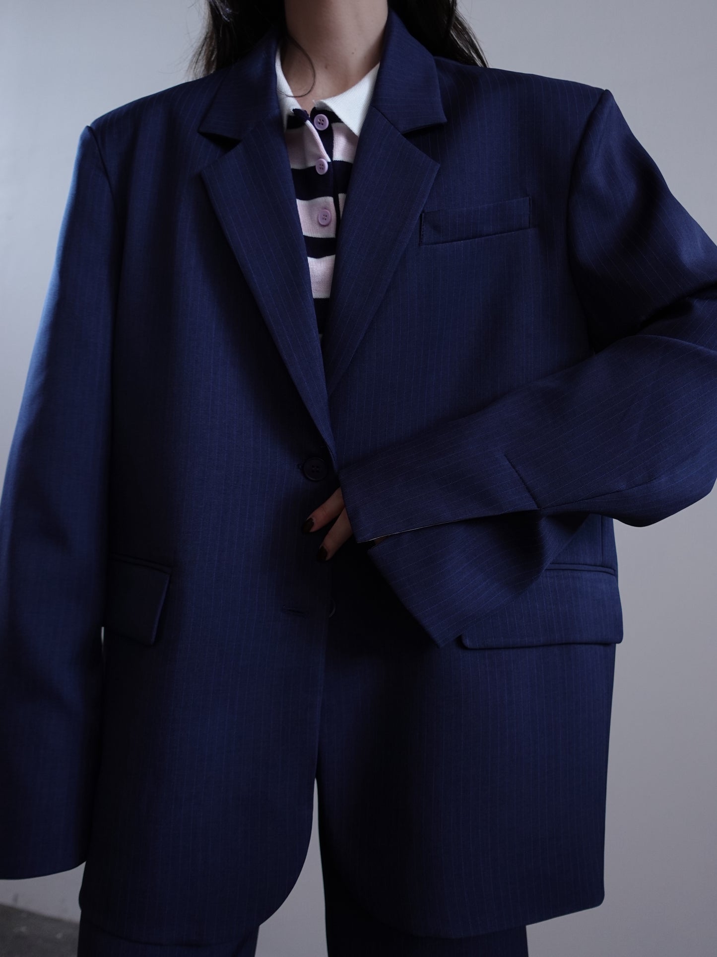 GIACCA GESSATA OVERSIZE ALTHAEA - BLU 3177