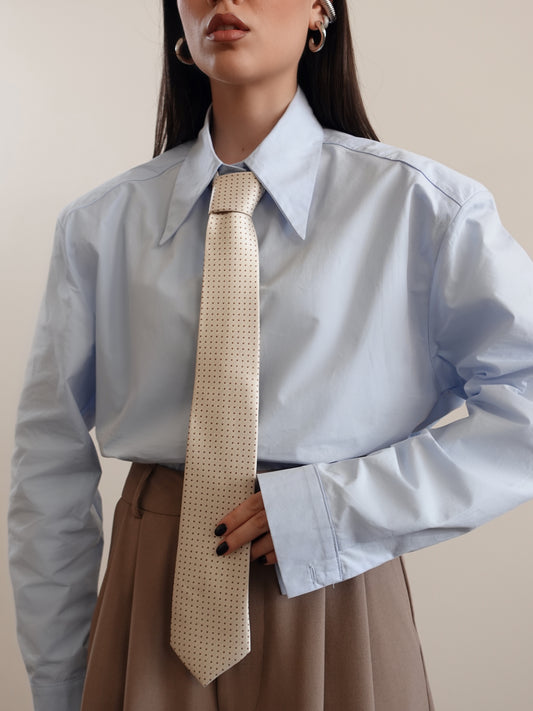 CRAVATTA MAN A POIS - PANNA/BEIGE