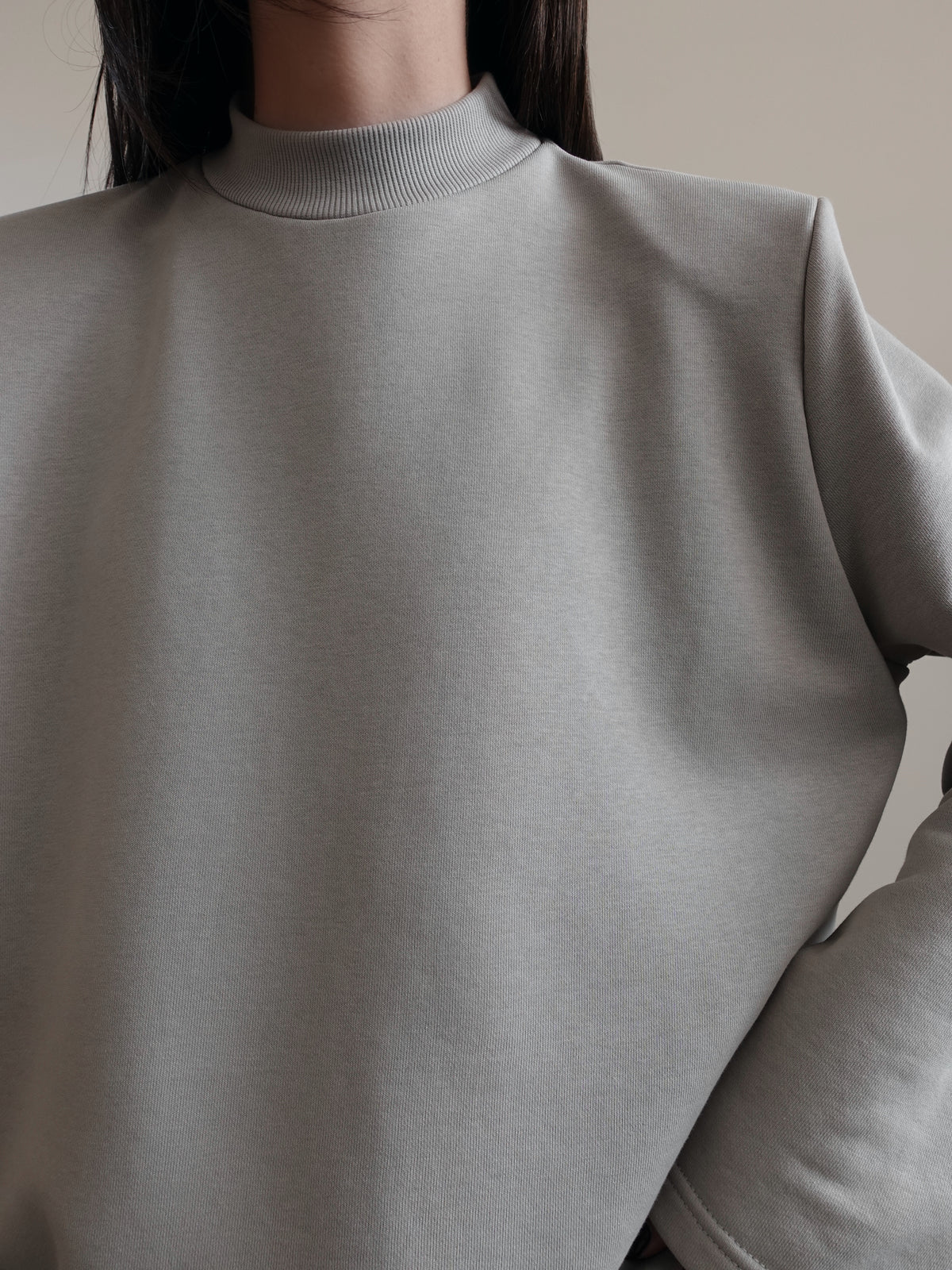 LONG-SLEEVE IN FELPA LEGGERA CON SPALLINE - GRIGIO CHIARO 3236