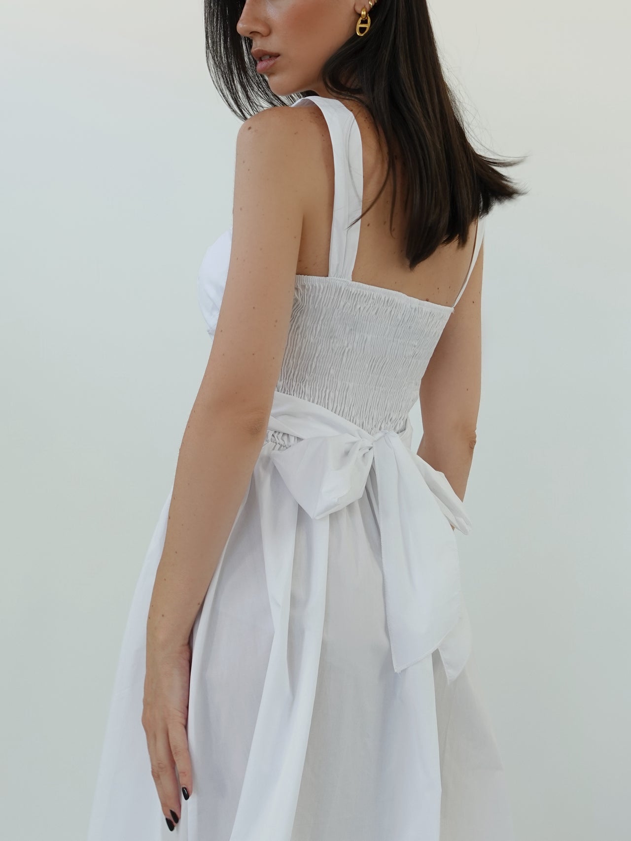 LONG DRESS BON TON IN COTONE - BIANCO 7000