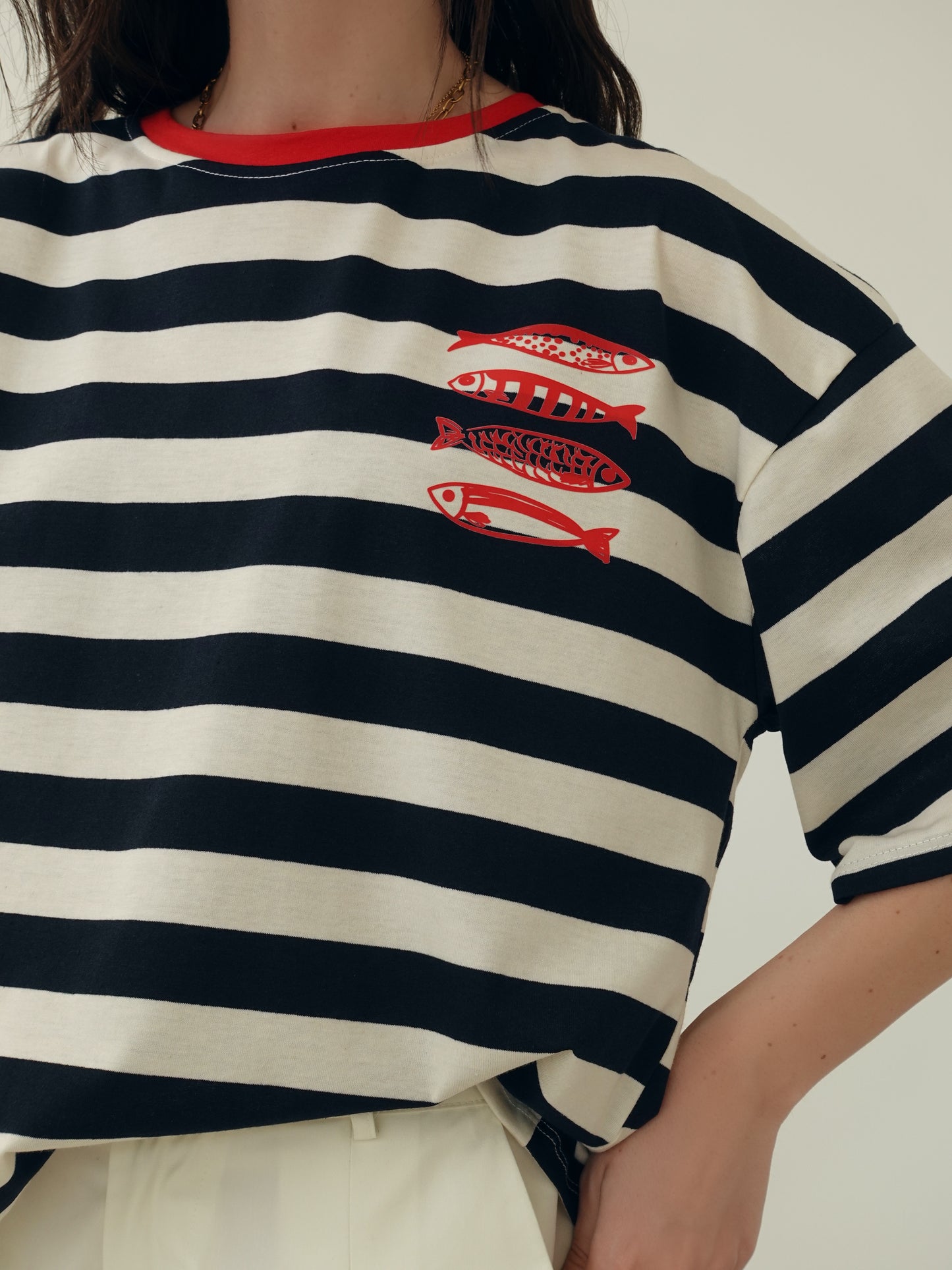 MAGLIA FISHERMAN A RIGHE - BLU 35614