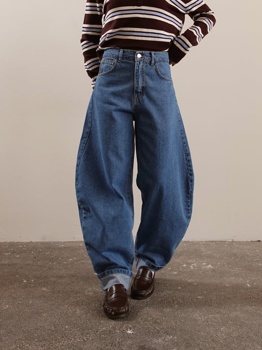 JEANS BALLOON CON PIEGA - LAVAGGIO CHIARO GB026