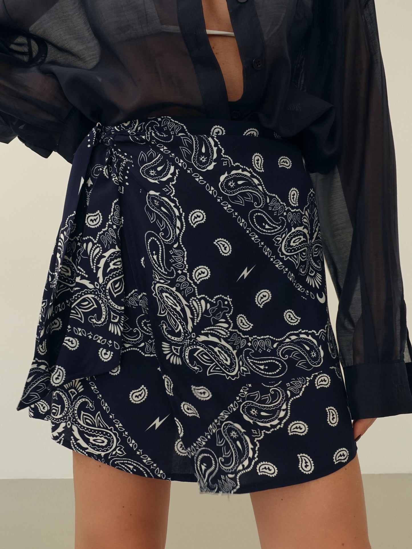 MINIGONNA BANDANA A PORTAFOGLIO - BLU 714388