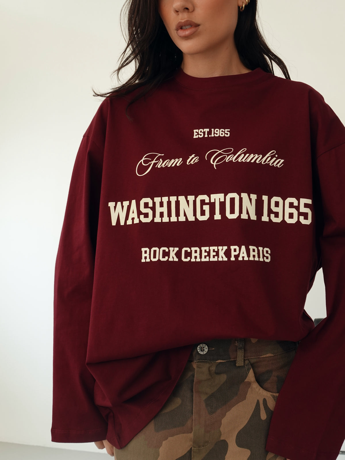LONG-SLEEVE OVER WASHINGTON - BORDEAUX