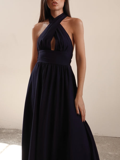 LONG DRESS ATHENA - BLU NOTTE 26859