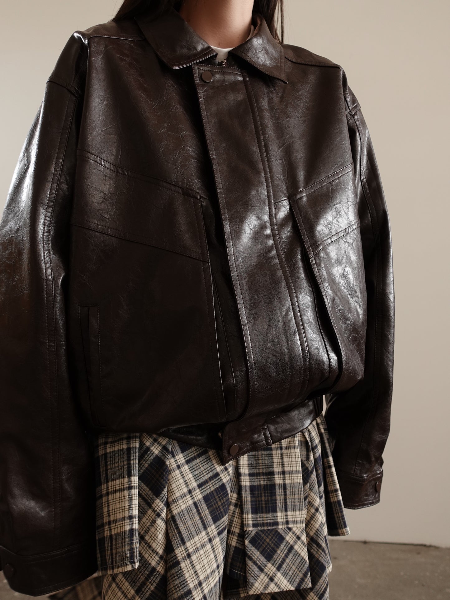 GIACCA IN ECOPELLE EFFETTO VINTAGE JAILYS - MARRONE