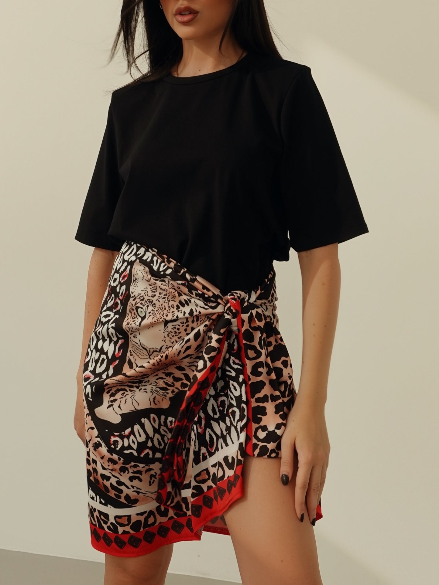 GONNA PAREO TIGER - BEIGE/ROSSO 48521