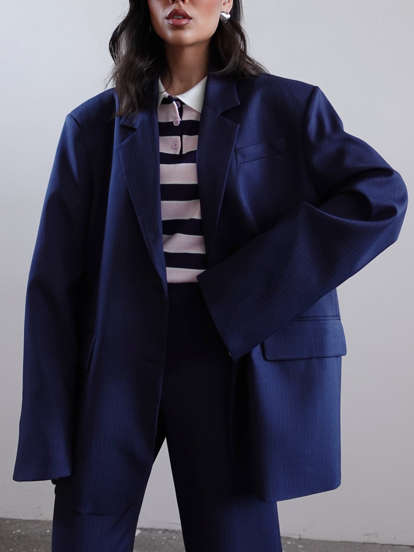 GIACCA GESSATA OVERSIZE ALTHAEA - BLU 3177