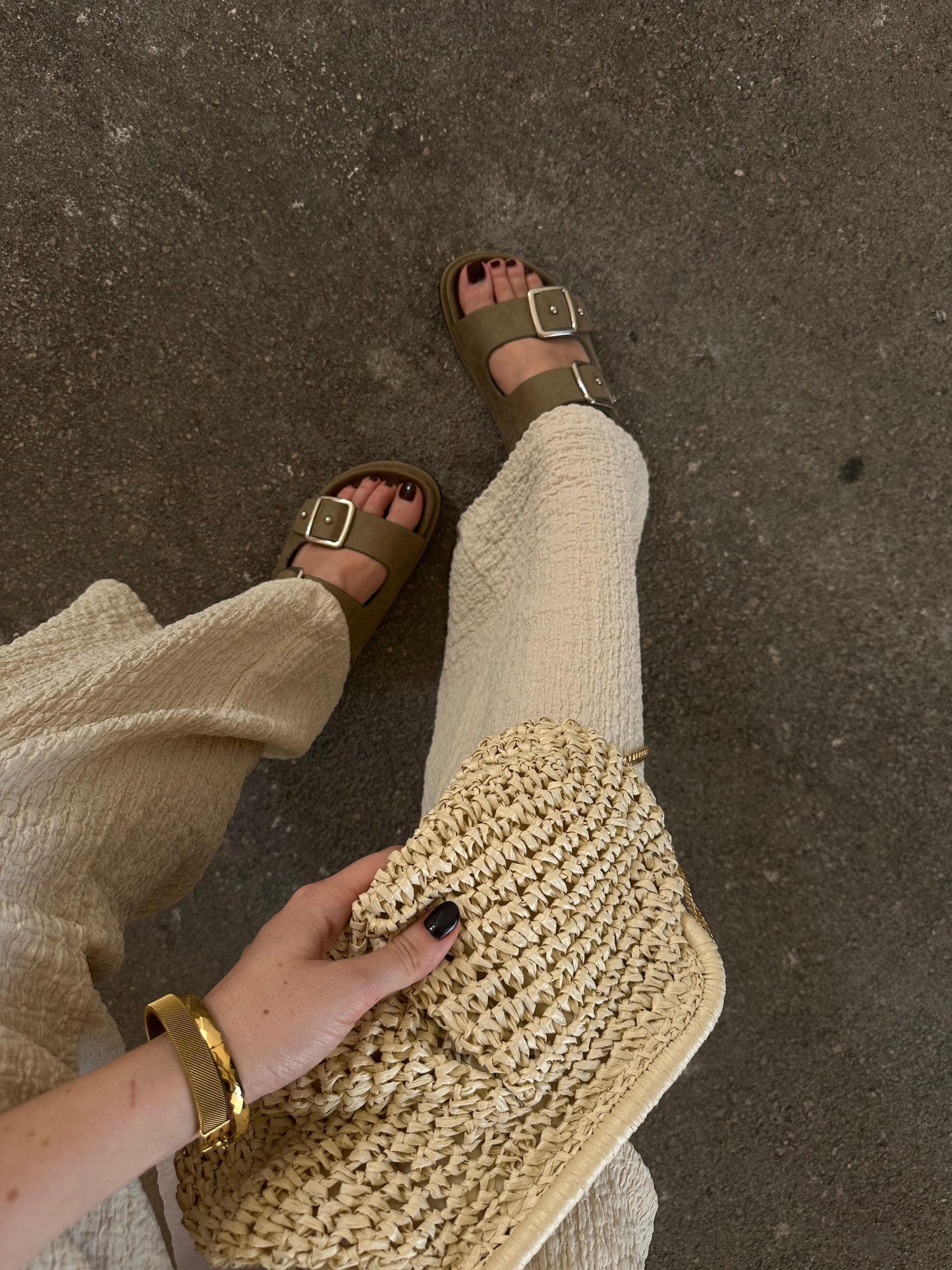 SANDALI CON BORCHIE - KHAKI 4425