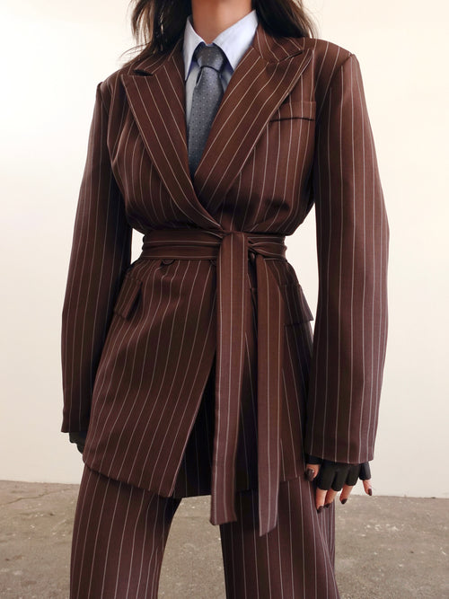 TAILLEUR GESSATO TIMES SQUARE - MARRONE 63775