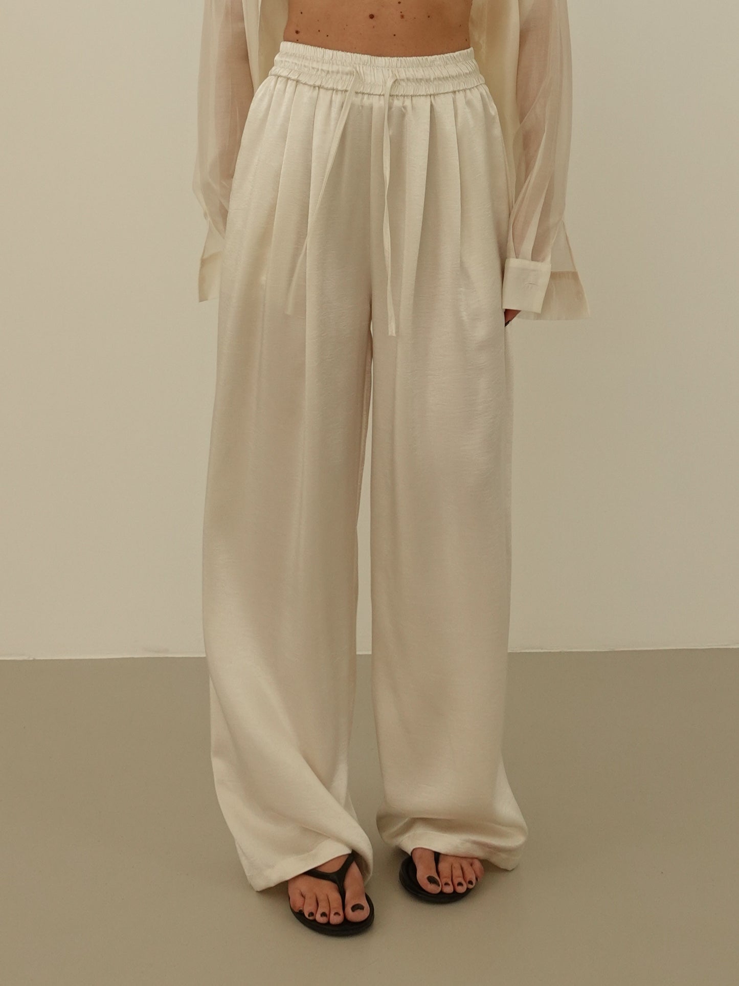 PANTALACCIO SATIN WIDE LEG - PANNA 17228