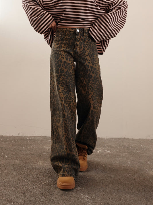 JEANS ANIMALIER WASHED OUT - LEOPARDATO 22093