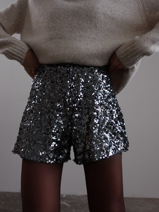 SHORTS CON PAILLETTES - GRIGIO 2255