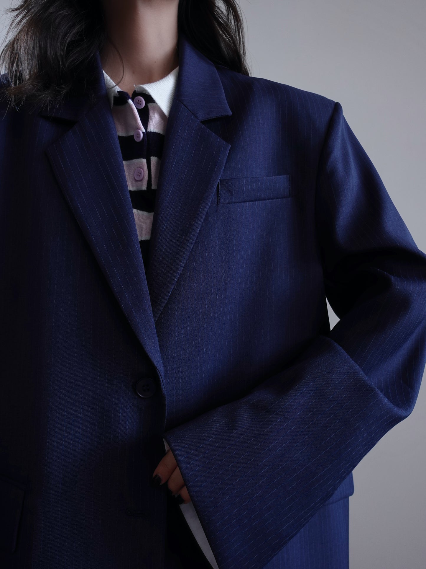 GIACCA GESSATA OVERSIZE ALTHAEA - BLU 3177