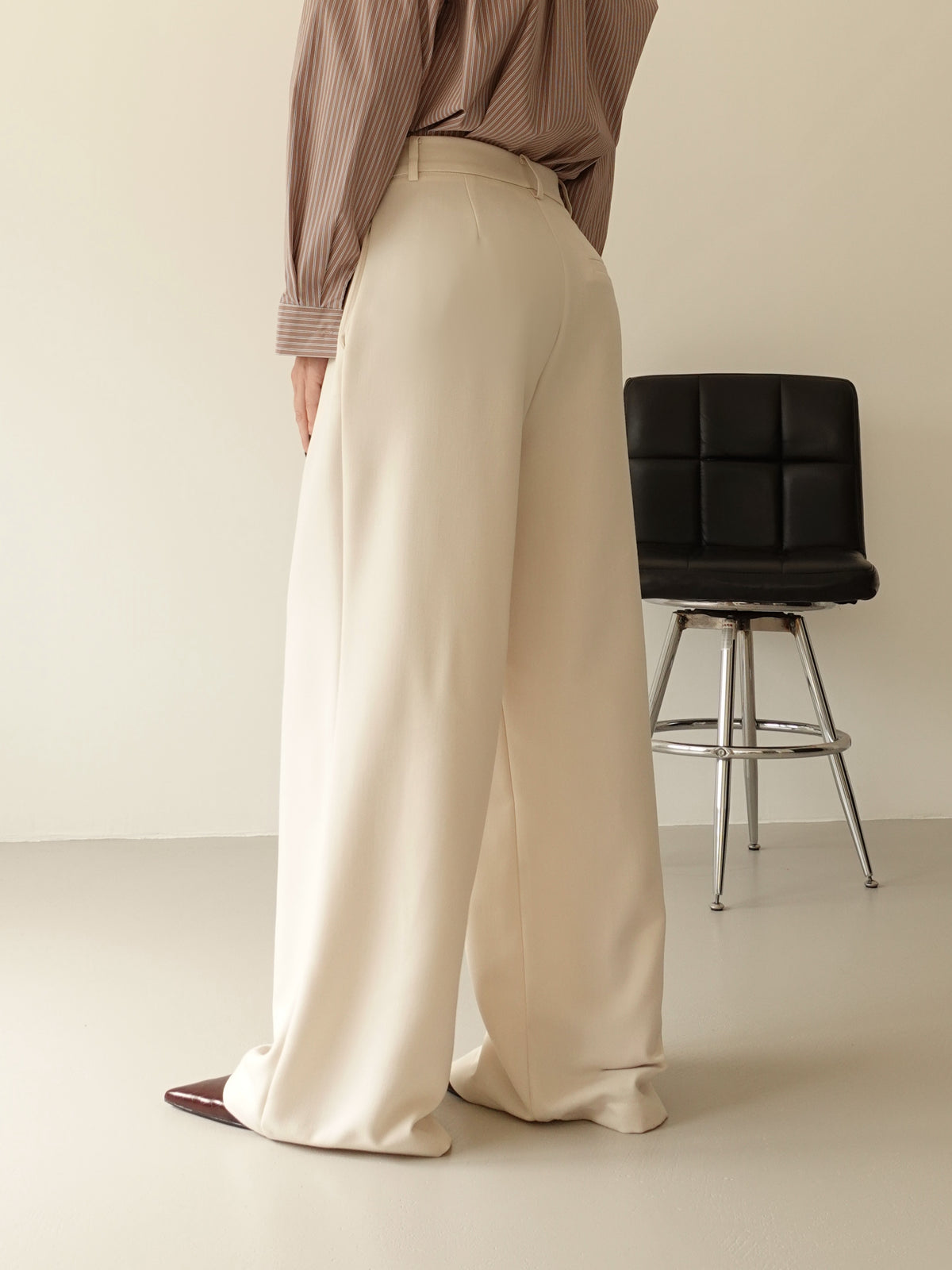 PANTALONI WIDE LEG LUMINA - BURRO Y0280