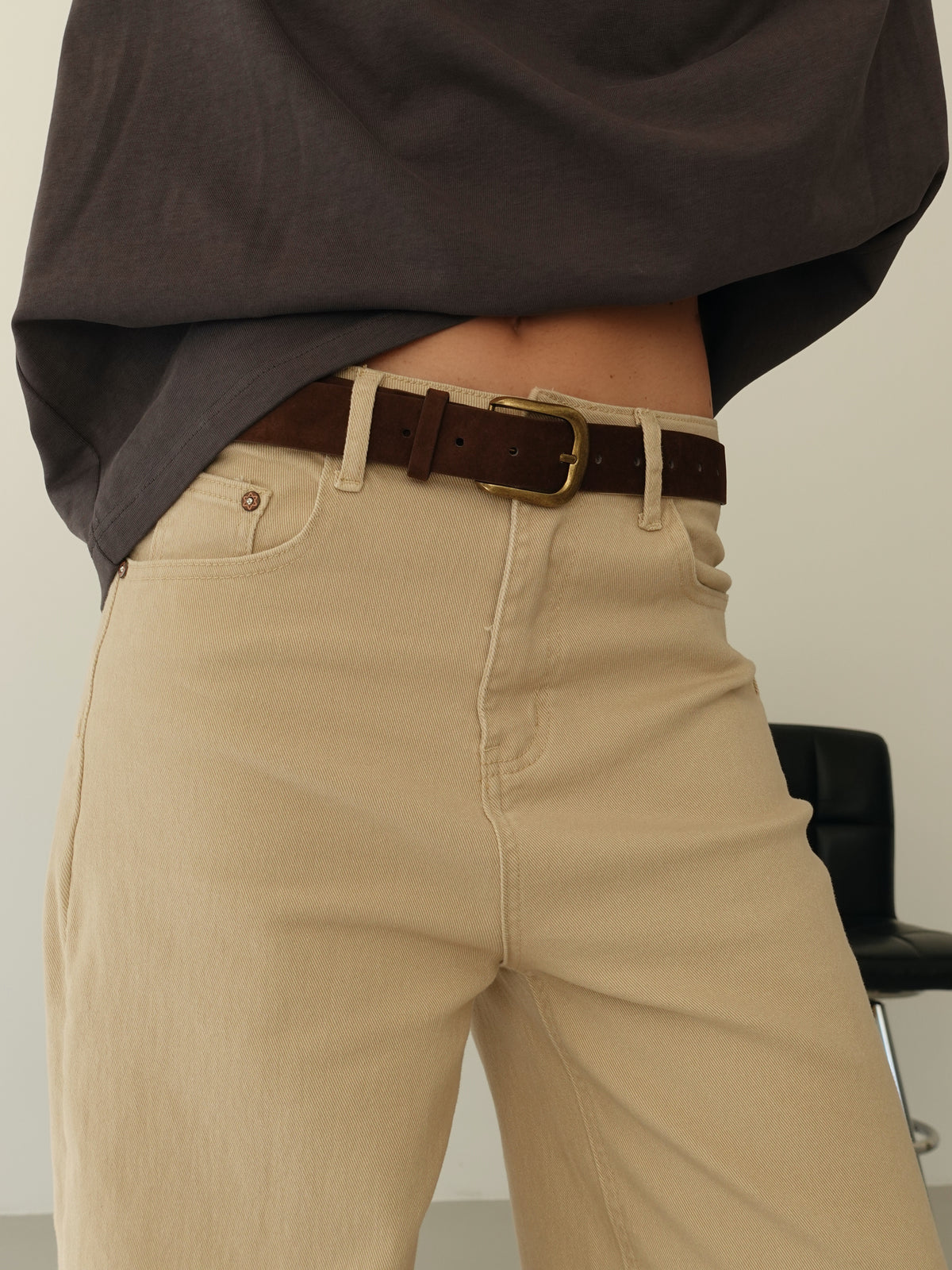 PANTALONI WIDE LEG CON CINTURA - BEIGE 202446