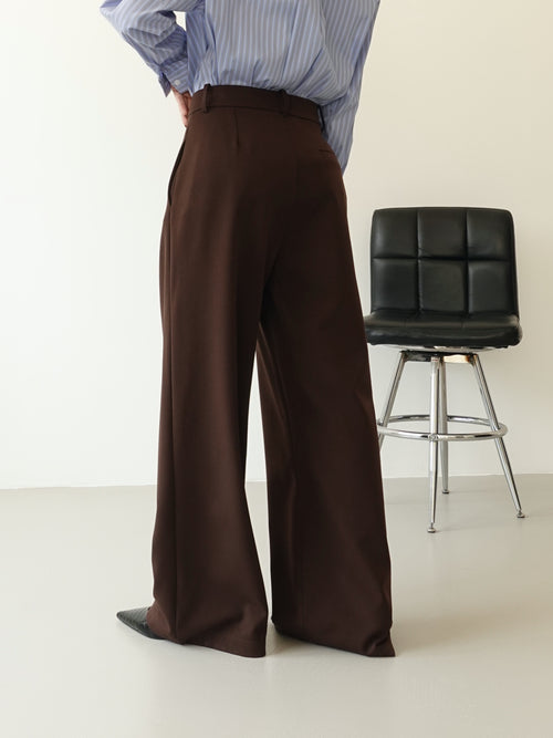 PANTALONI WIDE LEG LUMINA - CIOCCOLATO Y0280