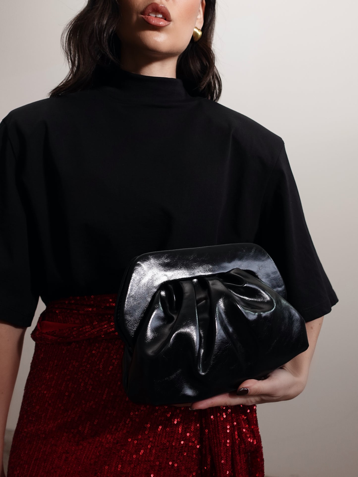CLUTCH SELENE IN ECOPELLE - NERO 2125