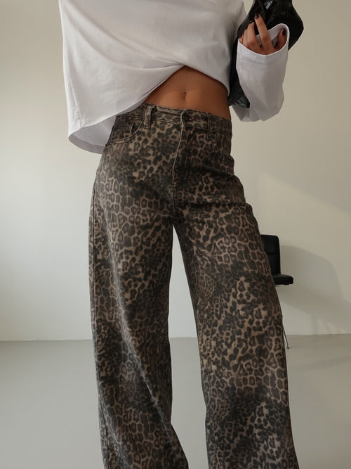 JEANS BAGGY ANIMALIER - LEOPARDATO 32750