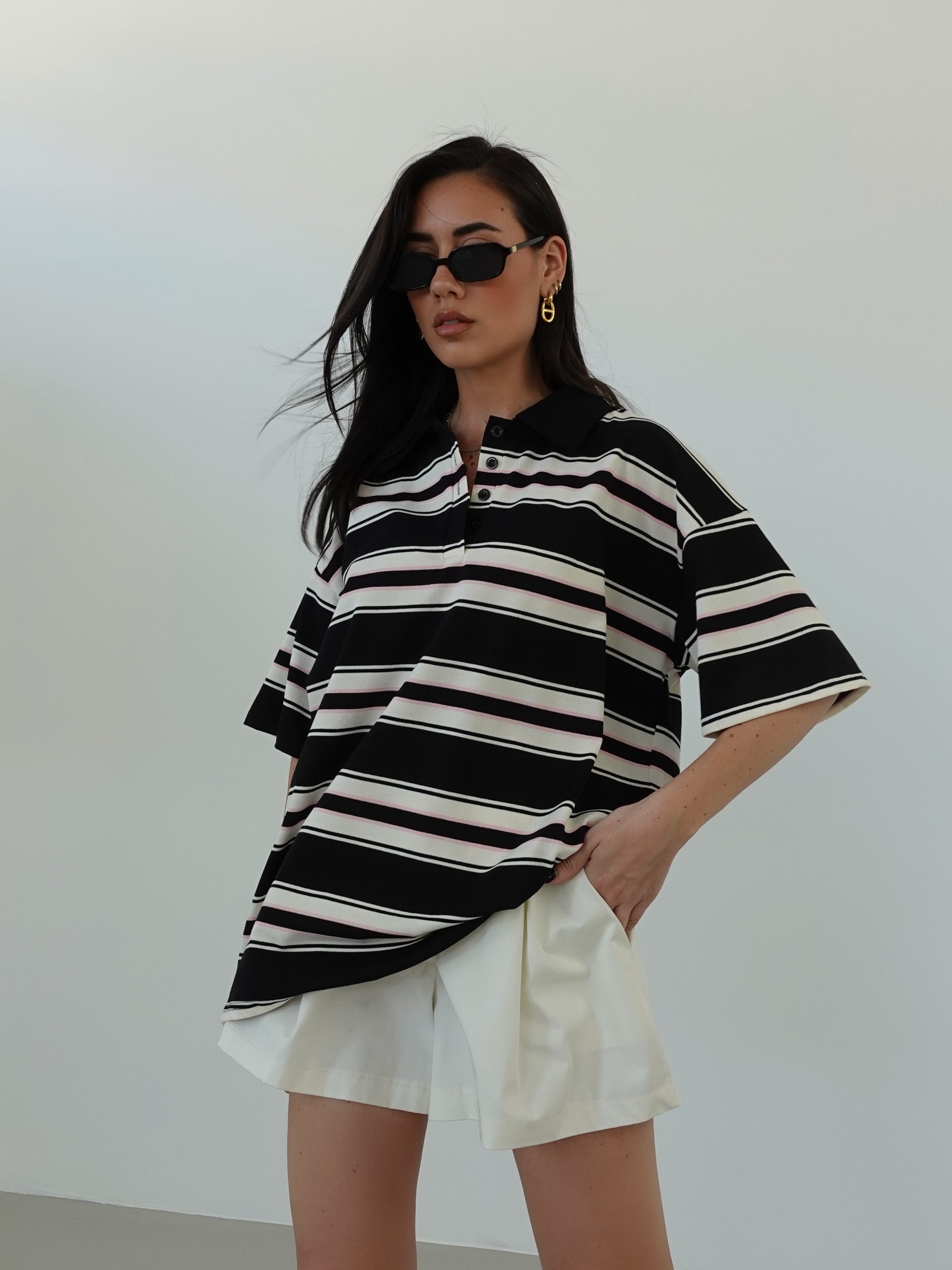 POLO OVERSIZE A RIGHE (COLORI VARI) 76661