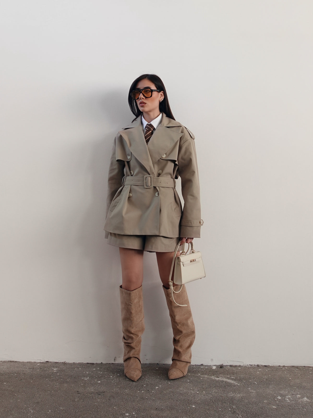GIACCA TRENCH JANE CON CINTURA - KHAKI 7126