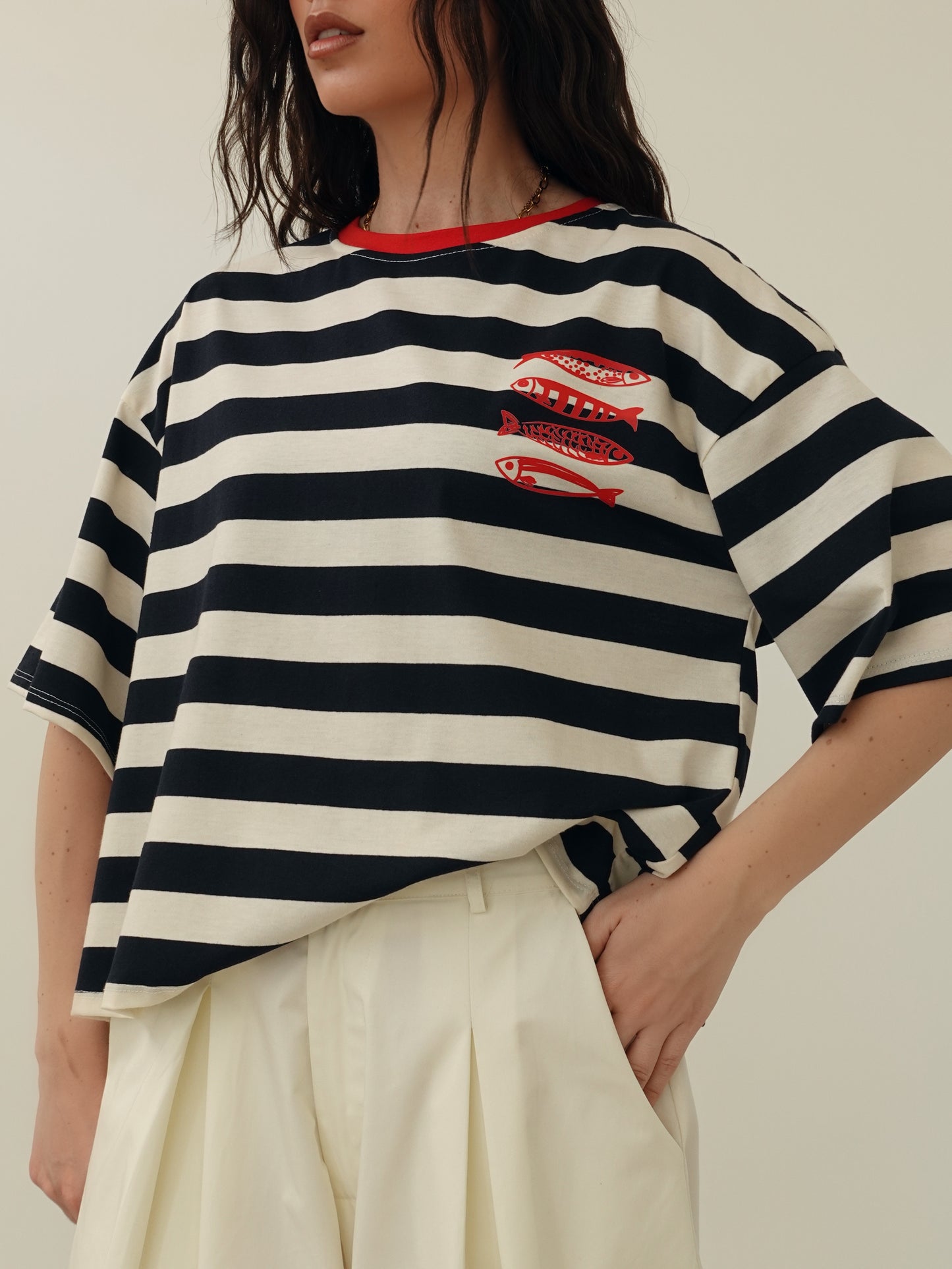 MAGLIA FISHERMAN A RIGHE - BLU 35614