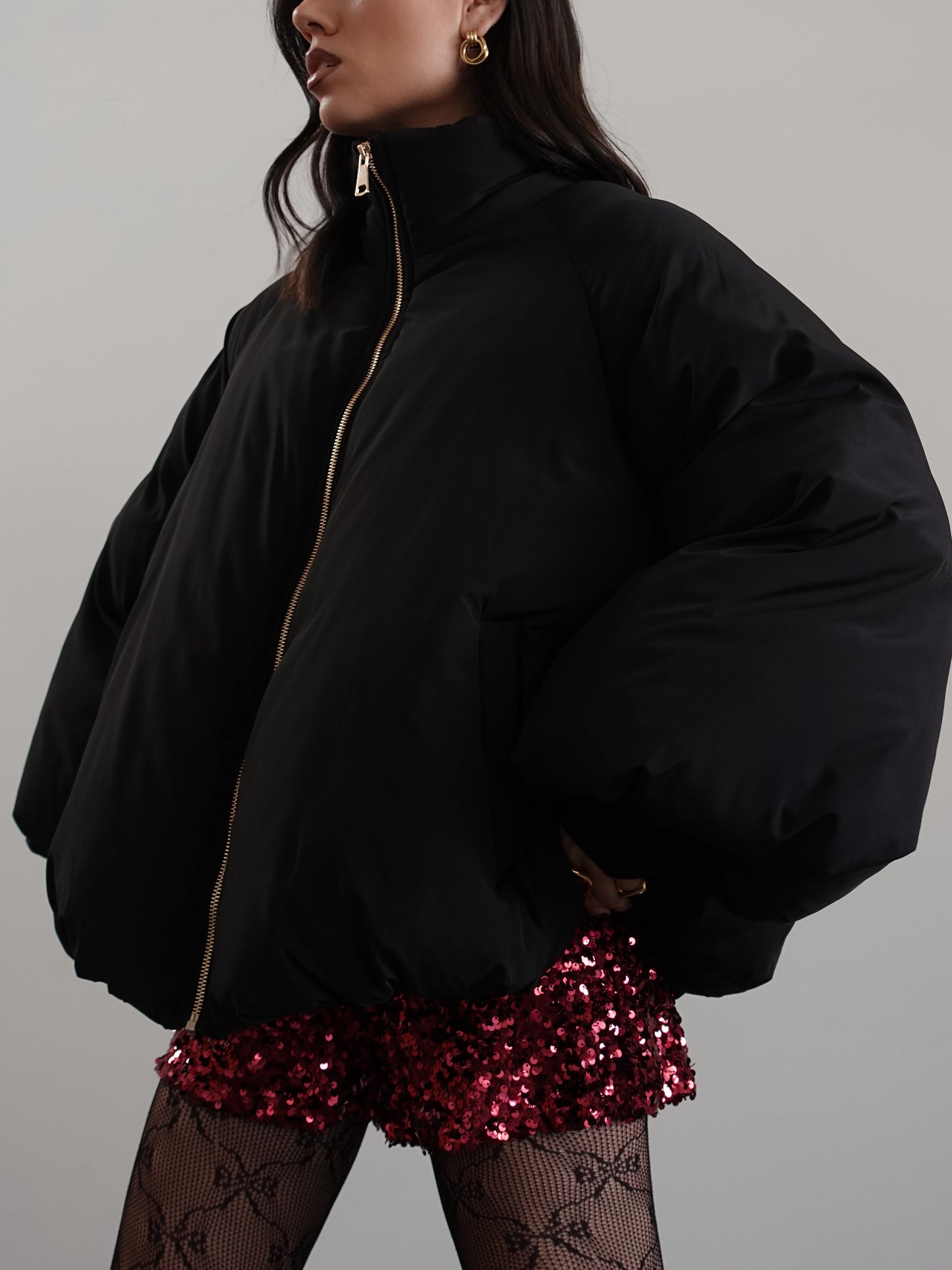 BOMBER OVERSIZE BALLOON - NERO 0050