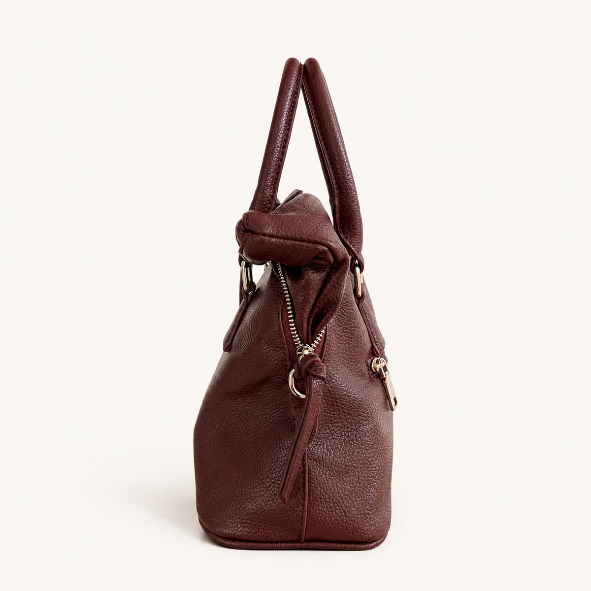 BAULETTO STRUTTURATO CON DOPPIO MANICO - BURGUNDY