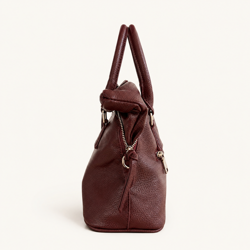 BAULETTO STRUTTURATO CON DOPPIO MANICO - BURGUNDY