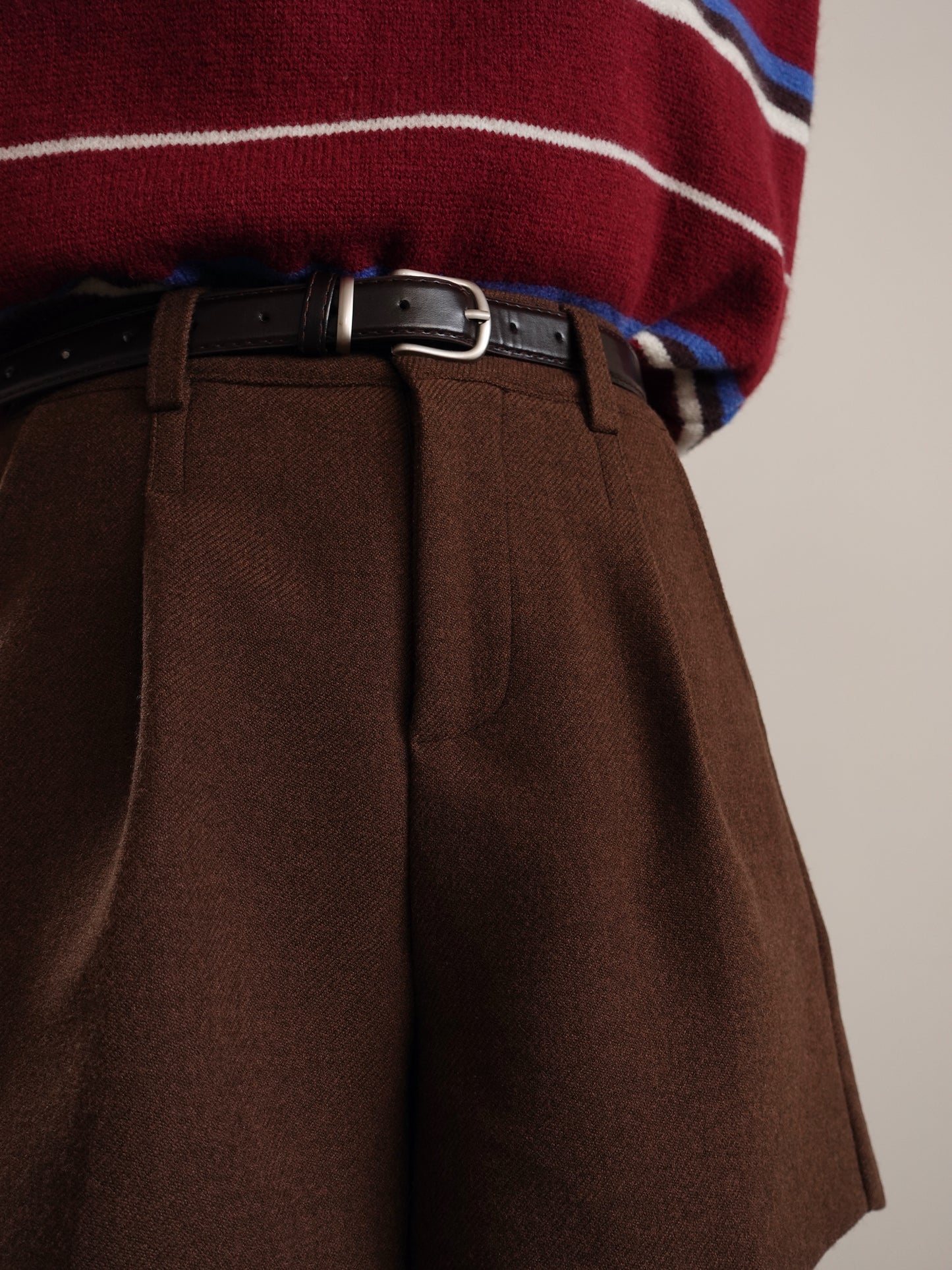 SHORTS IN PANNO CON CINTURINO - CAFFE' 259878