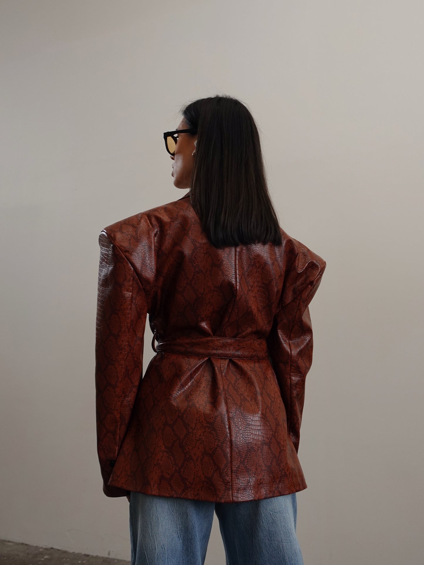 BLAZER PYTHON IN ECOPELLE - CUOIO C26