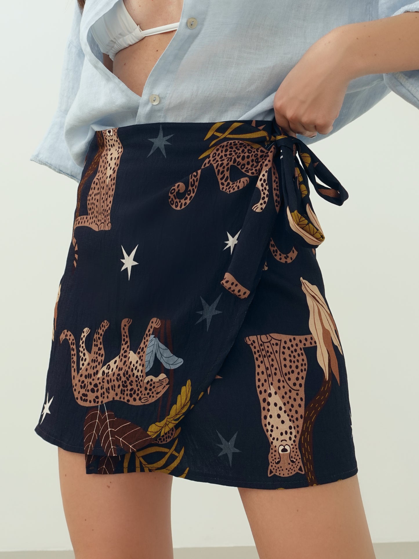 MINI GONNA PAREO JUNGLE - BLU 28748