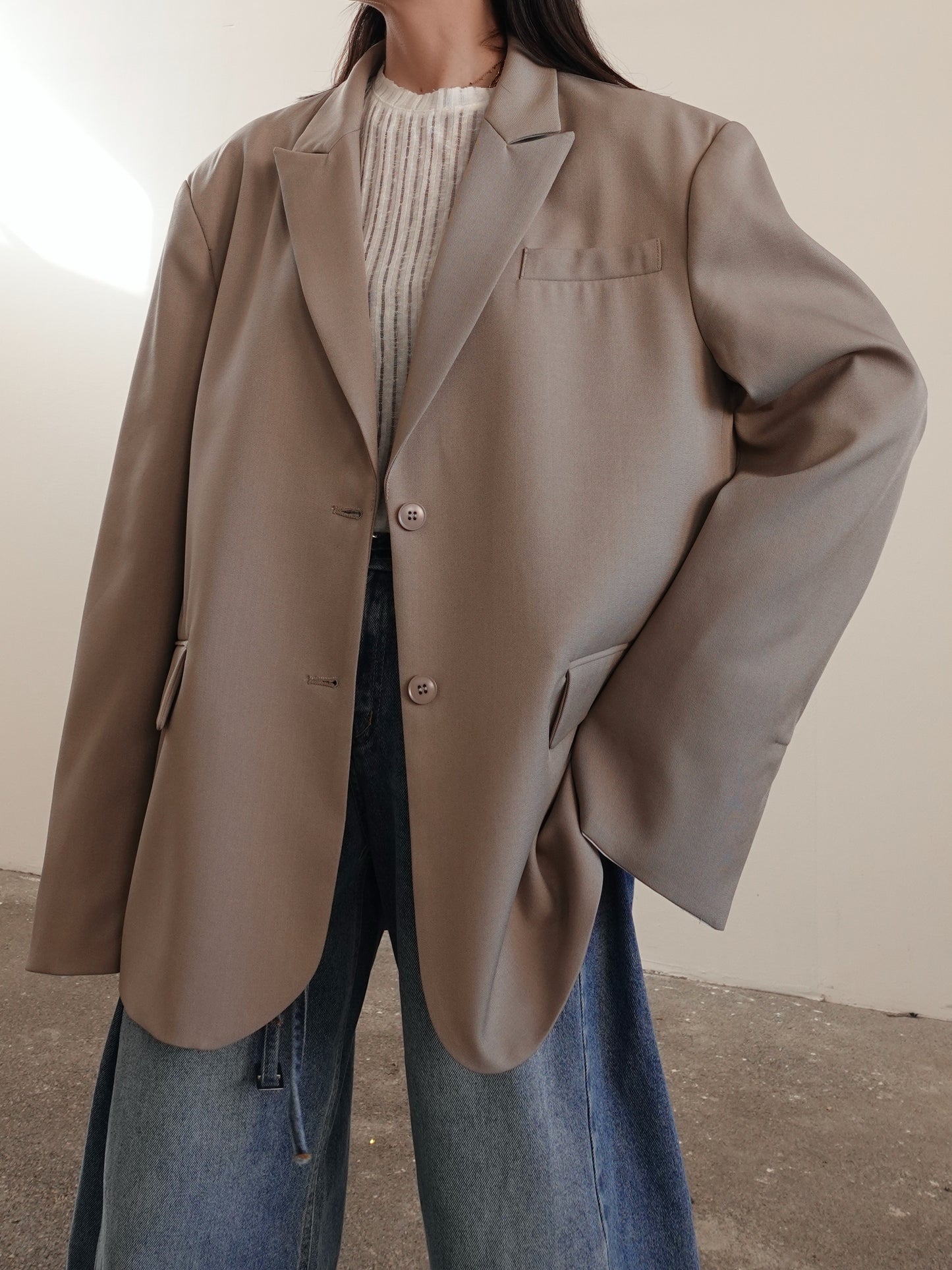 BLAZER OVERSIZE TIMES SQUARE - TAUPE 3151