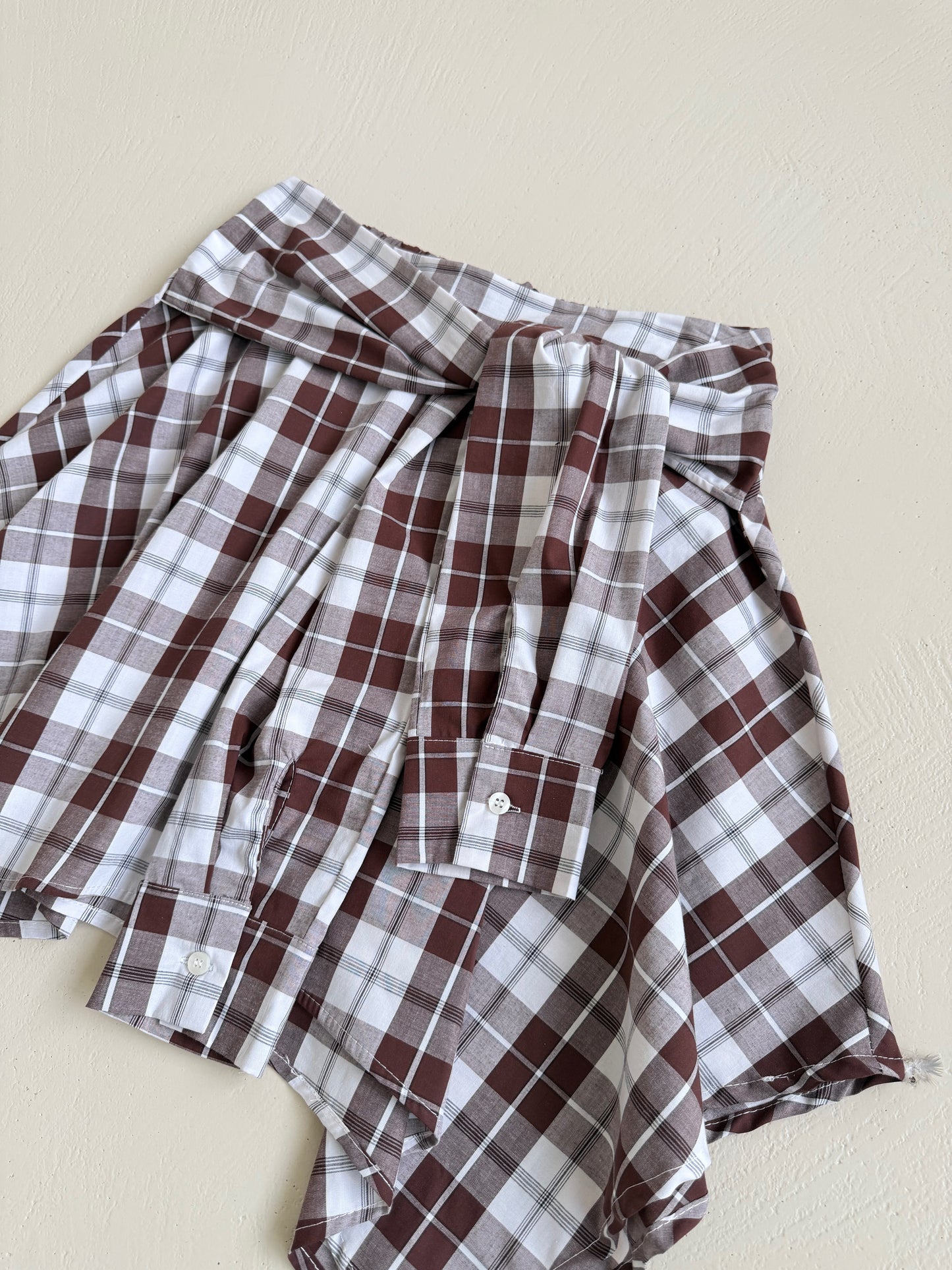 GONNA CAMICIA IN COTONE H143 - MARRONE