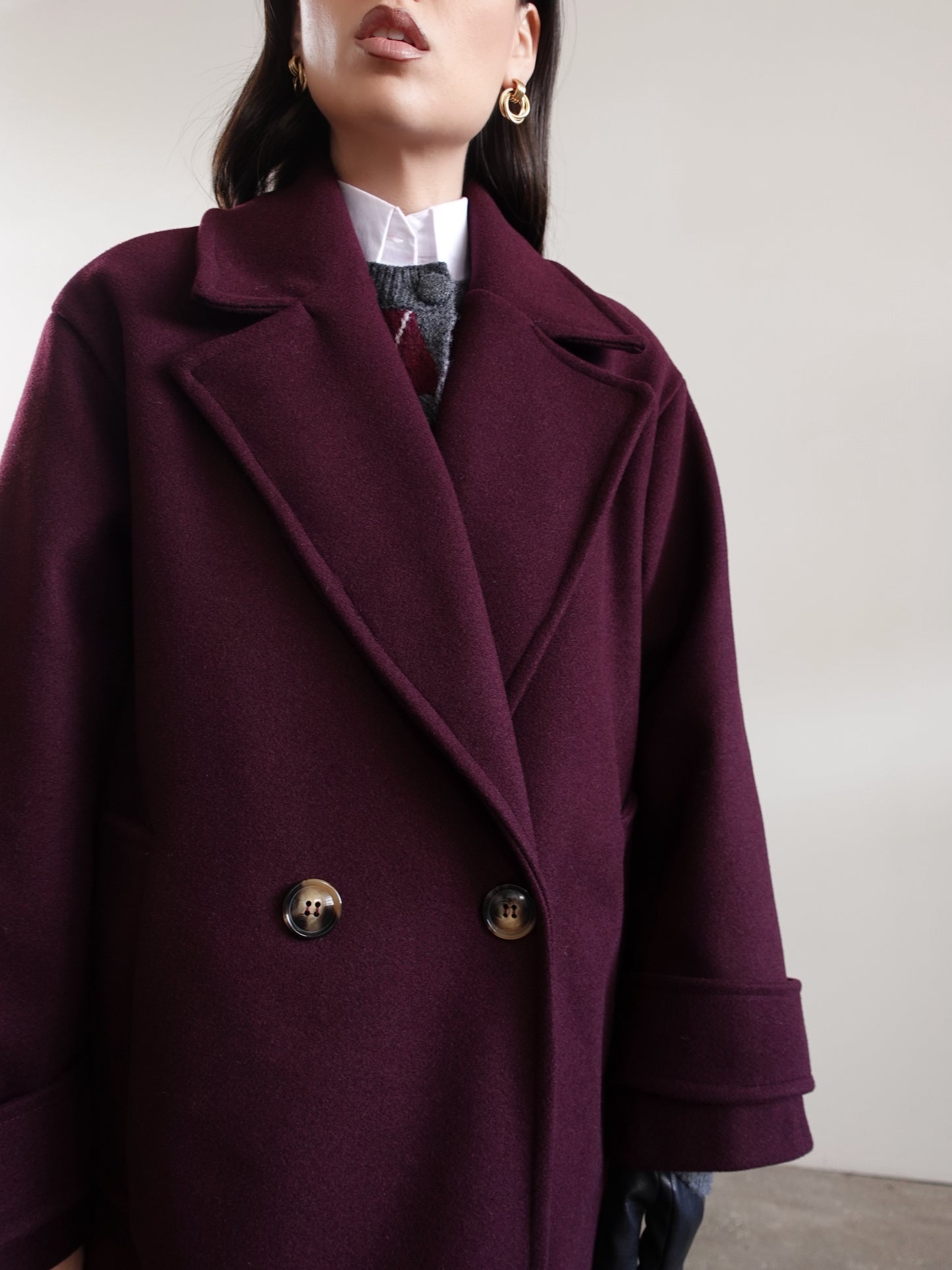 CAPPOTTO OVERSIZE OSLO - BURGUNDY 22298