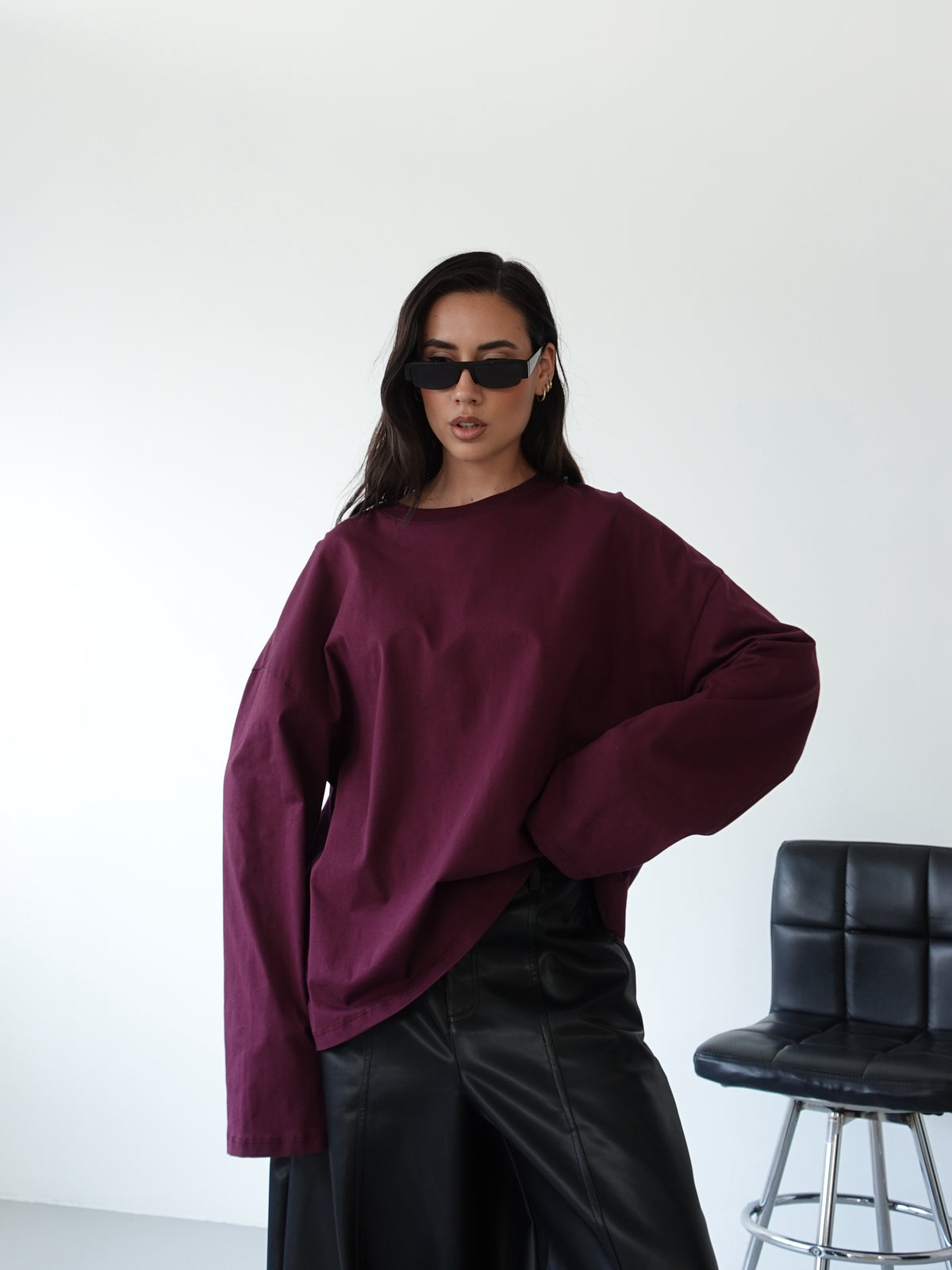 LONG-SLEEVE BASIC LUMINA - WINE LD6024