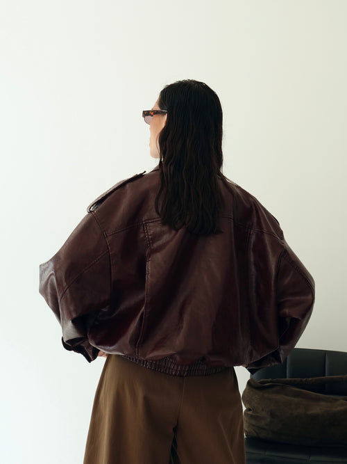 GIACCA OVER MAVERICK IN ECOPELLE - BURGUNDY 30294