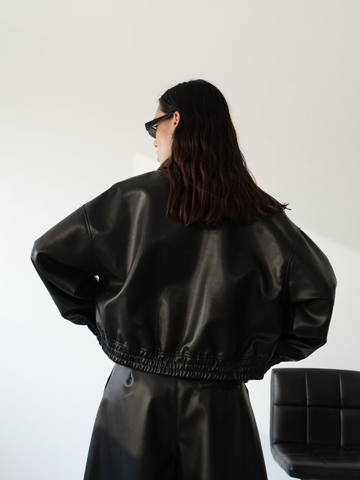 GIACCA IN ECOPELLE H143 - NERO 8936