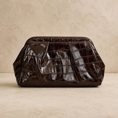 POUCH BAG CROCO - TESTA DI MORO