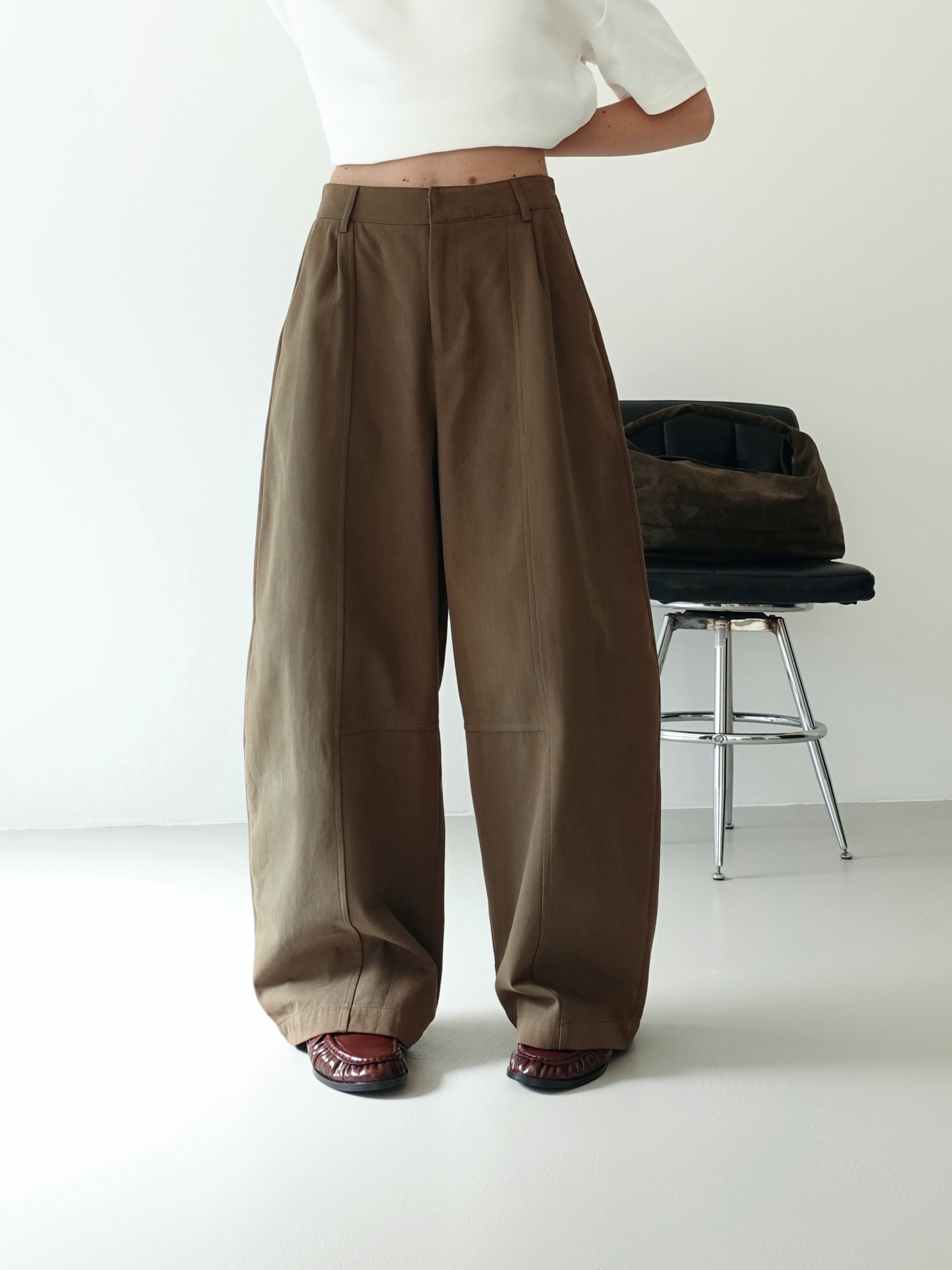 PANTALONI BALLOON 100% COTONE - VERDE 9134