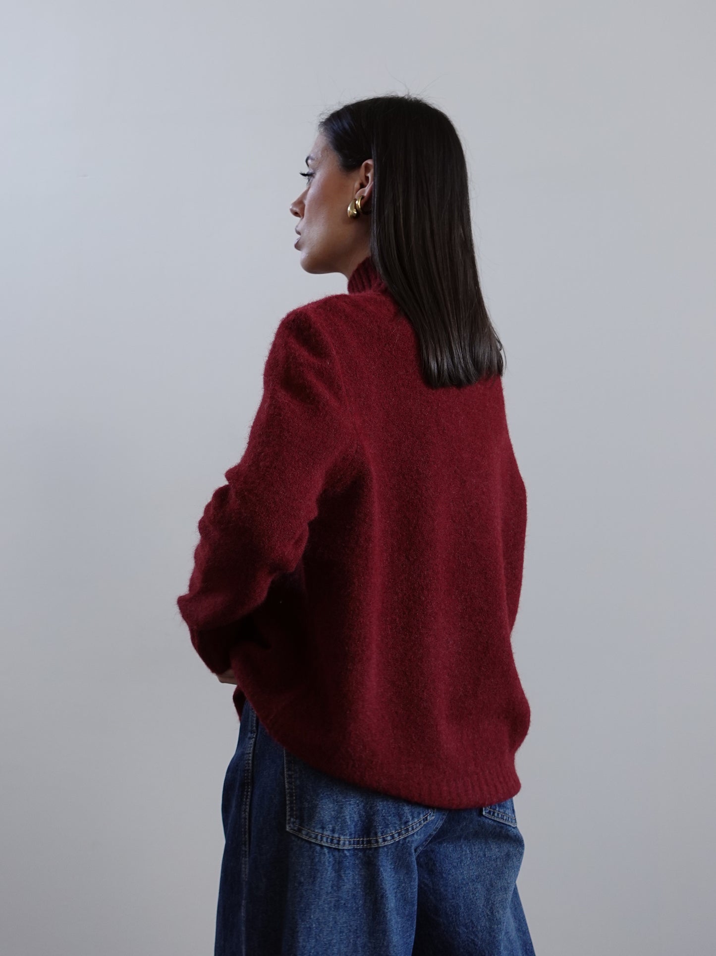 MAGLIONE COLOR IN LANA - BORDEAUX 4543