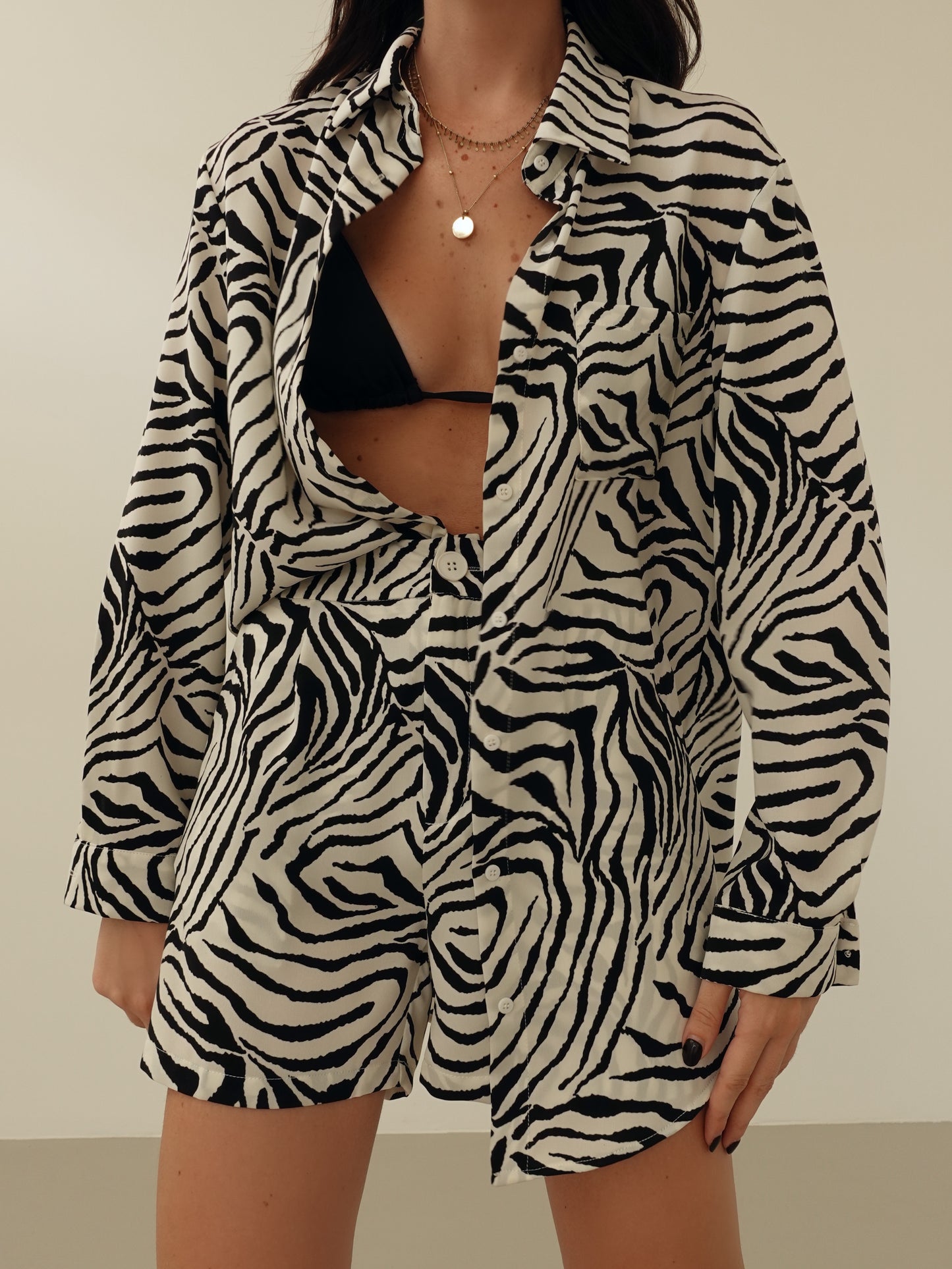 COORDINATO ZEBRATO - BIANCO/NERO 2207