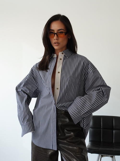 CAMICIA A RIGHE MELBOURNE - BLU 8886